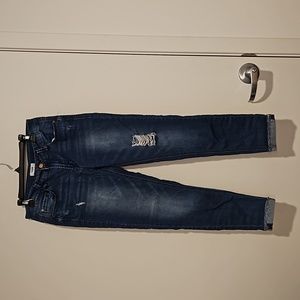 KENSIE Jeans distressed turned up hem comfy low rise Size 6/28 RN12246 EUC